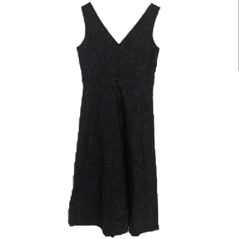 J. Crew Black Petite Embroidery A-line Dress